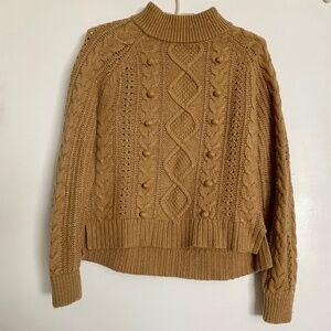 J. Crew cable knit wool blend sweater size XS